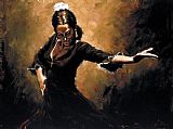 Flamenco Dancer Canvas Paintings - Gitana